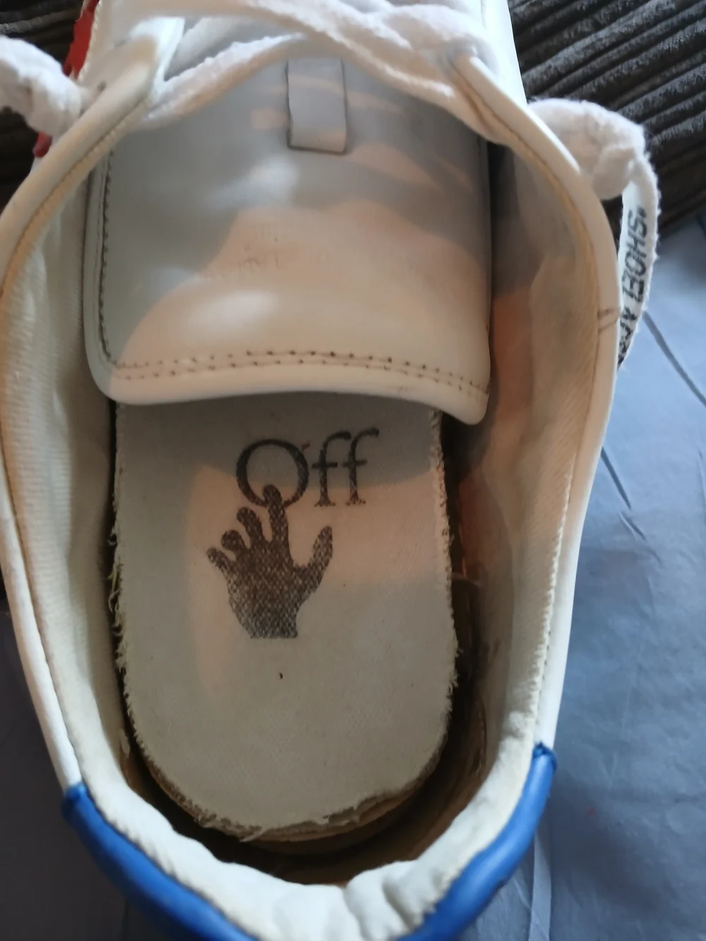 Off-White White Leather Sneakers with Red Arrow Detail
